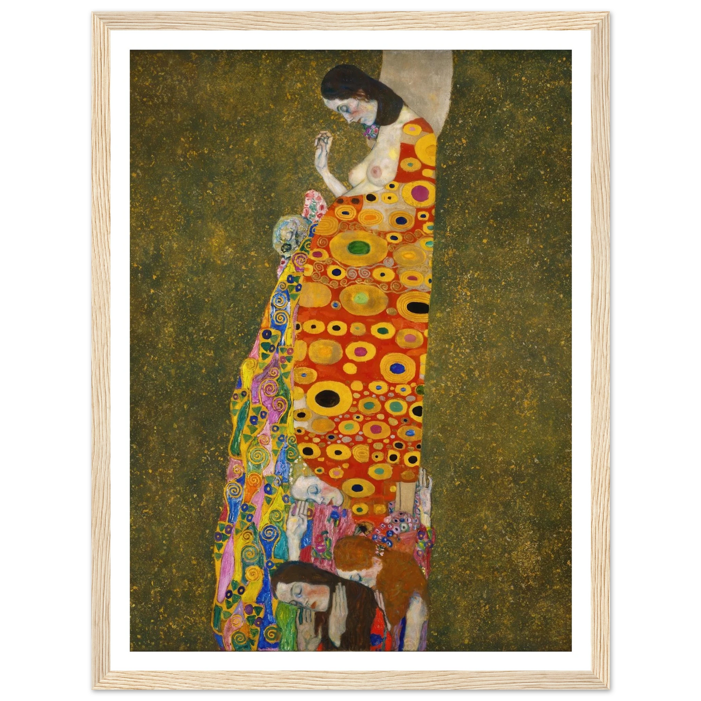 Hope, II (1907 - 1908) Art Print | Gustav Klimt - Framed Poster - 30x40 cm / 12x16″ - Black frame