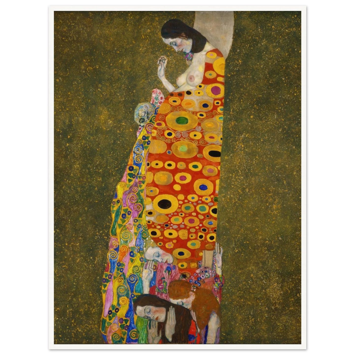 Hope, II (1907 - 1908) Art Print | Gustav Klimt - Framed Poster - 30x40 cm / 12x16″ - Black frame