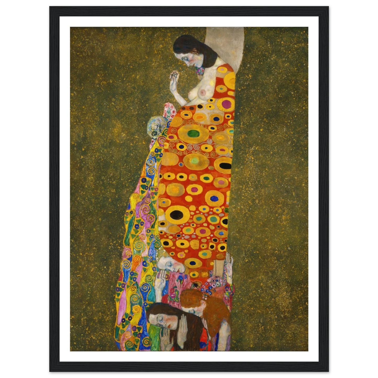 Hope, II (1907 - 1908) Art Print | Gustav Klimt - Framed Poster - 30x40 cm / 12x16″ - Black frame
