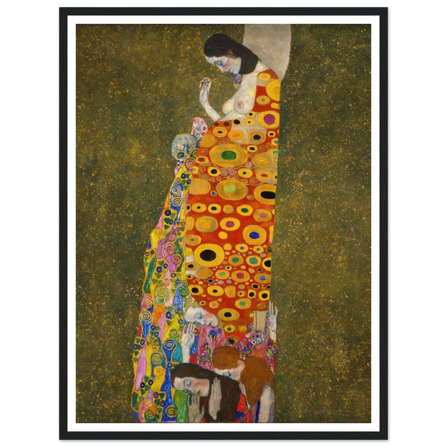 Hope, II (1907 - 1908) Art Print | Gustav Klimt - Framed Poster - 30x40 cm / 12x16″ - Black frame