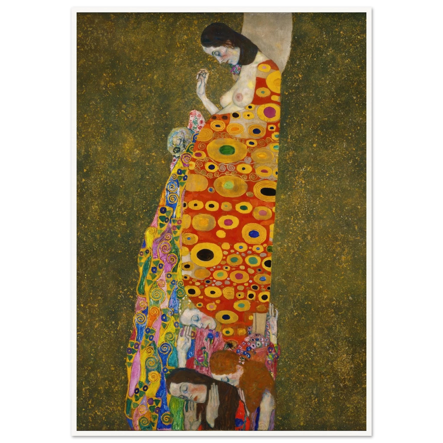 Hope, II (1907 - 1908) Art Print | Gustav Klimt - Framed Poster - 30x40 cm / 12x16″ - Black frame