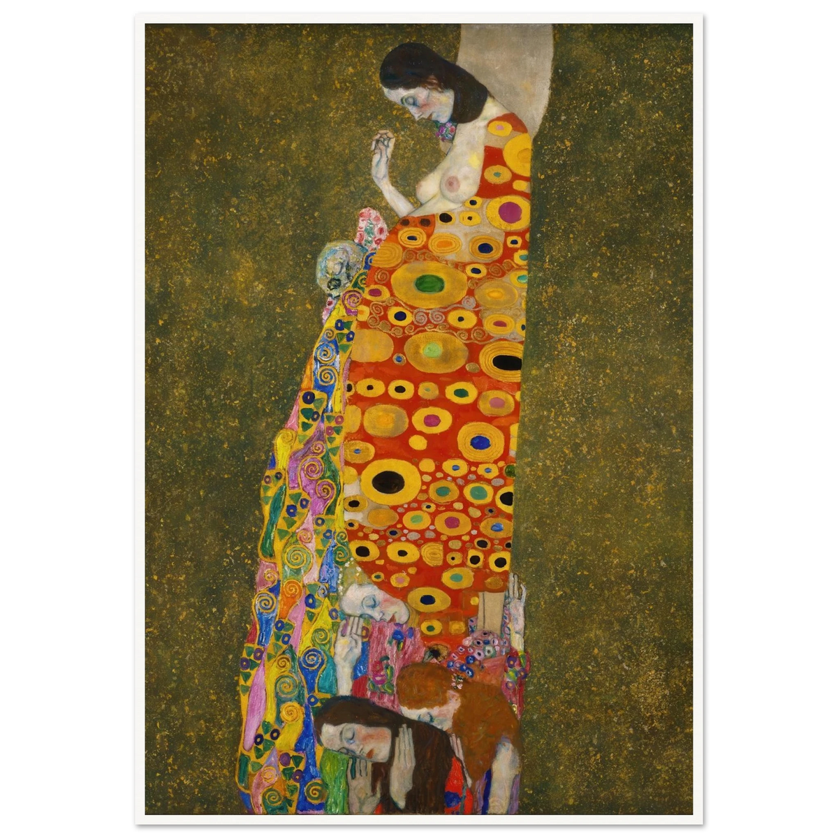 Hope, II (1907 - 1908) Art Print | Gustav Klimt - Framed Poster - 30x40 cm / 12x16″ - Black frame