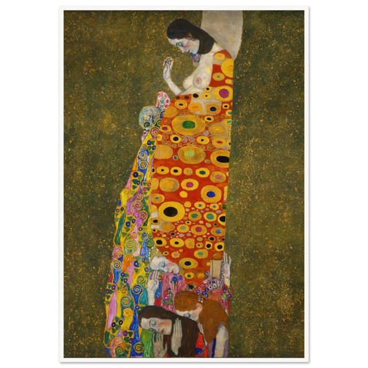 Hope, II (1907 - 1908) Art Print | Gustav Klimt - Framed Poster - 30x40 cm / 12x16″ - Black frame