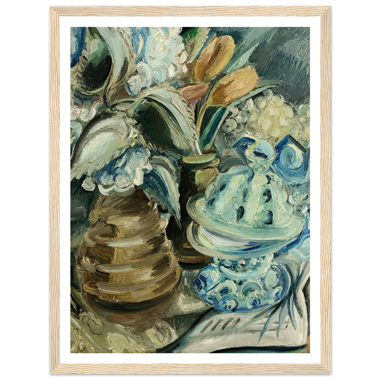 Hortensien und Tulpen (1925) Art Print | Paul Kleinschmidt - Framed Poster - 30x40 cm / 12x16″ - Black frame