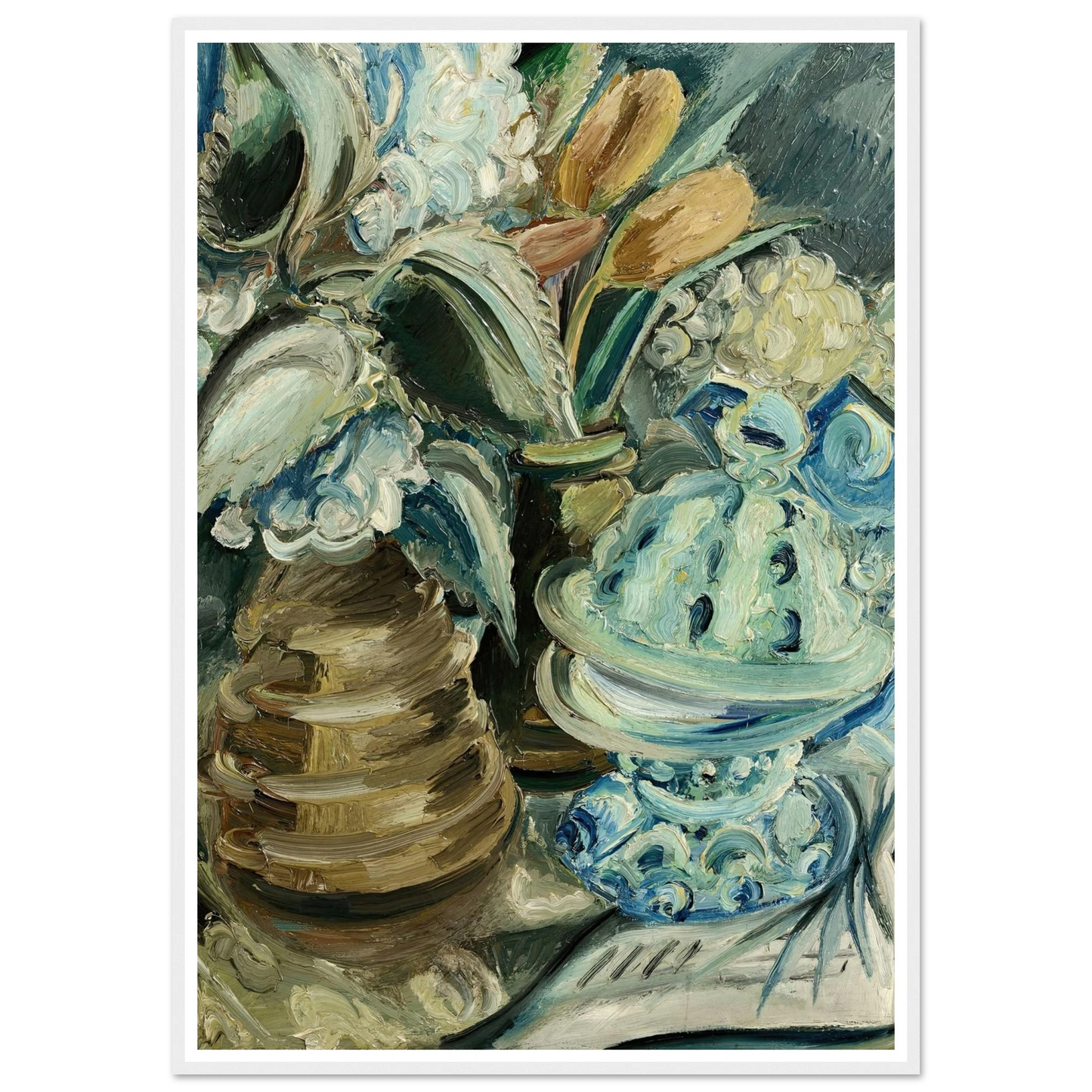 Hortensien und Tulpen (1925) Art Print | Paul Kleinschmidt - Framed Poster - 30x40 cm / 12x16″ - Black frame