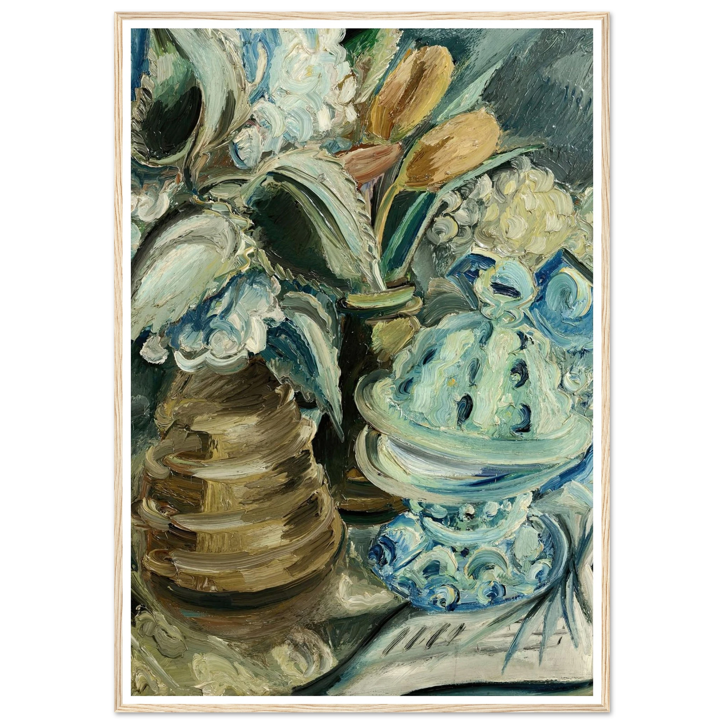 Hortensien und Tulpen (1925) Art Print | Paul Kleinschmidt - Framed Poster - 30x40 cm / 12x16″ - Black frame