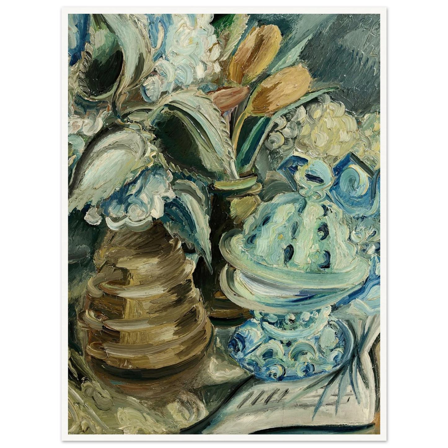 Hortensien und Tulpen (1925) Art Print | Paul Kleinschmidt - Framed Poster - 30x40 cm / 12x16″ - Black frame