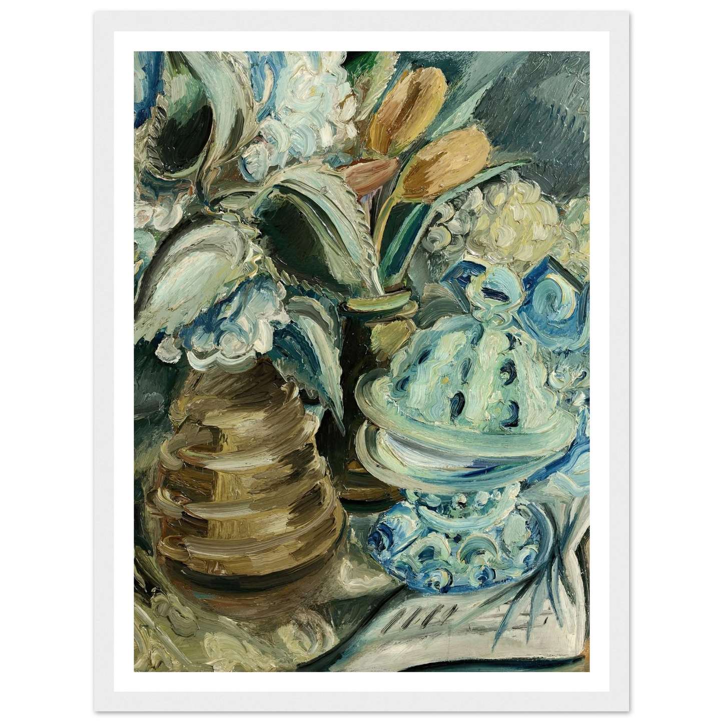 Hortensien und Tulpen (1925) Art Print | Paul Kleinschmidt - Framed Poster - 30x40 cm / 12x16″ - Black frame