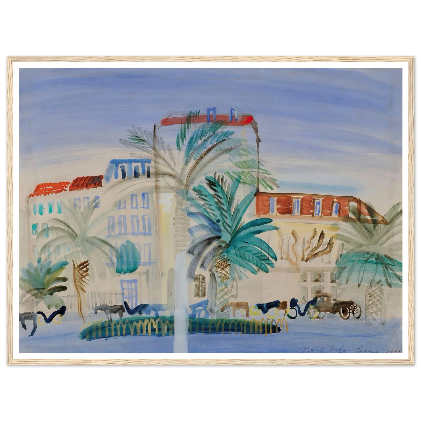 Hôtel à Cannes (1925) Art Print | Raoul Dufy - Framed Poster - 30x40 cm / 12x16″ - Black frame