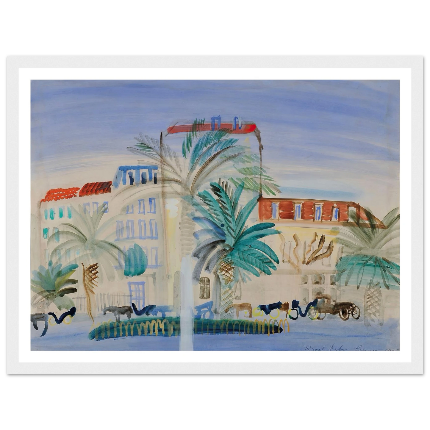 Hôtel à Cannes (1925) Art Print | Raoul Dufy - Framed Poster - 30x40 cm / 12x16″ - Black frame