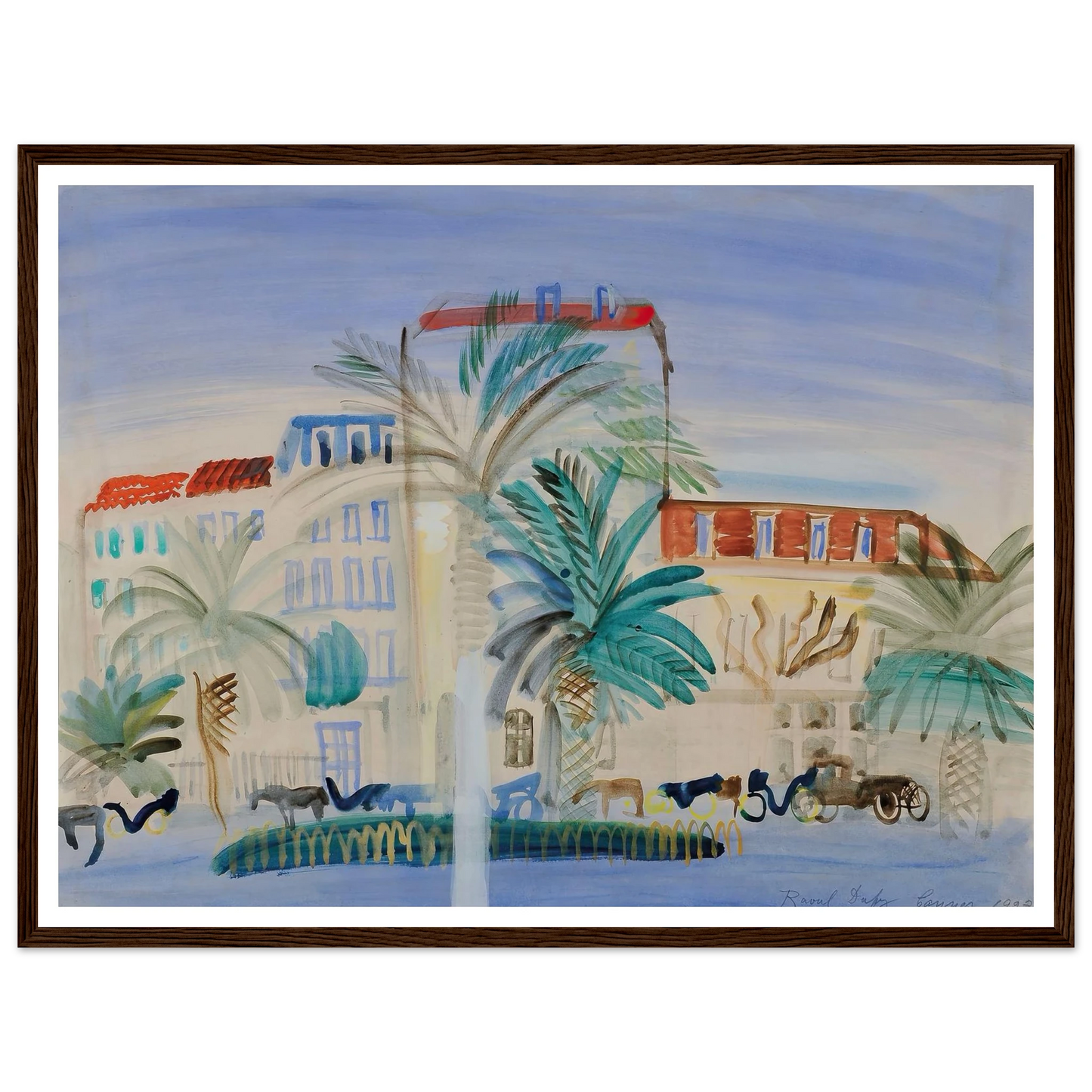 Hôtel à Cannes (1925) Art Print | Raoul Dufy - Framed Poster - 30x40 cm / 12x16″ - Black frame