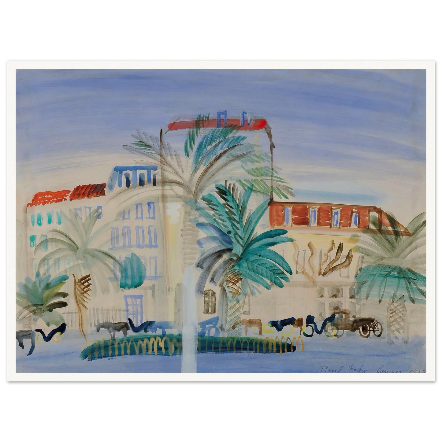Hôtel à Cannes (1925) Art Print | Raoul Dufy - Framed Poster - 30x40 cm / 12x16″ - Black frame