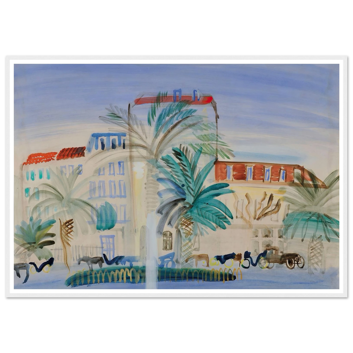 Hôtel à Cannes (1925) Art Print | Raoul Dufy - Framed Poster - 30x40 cm / 12x16″ - Black frame