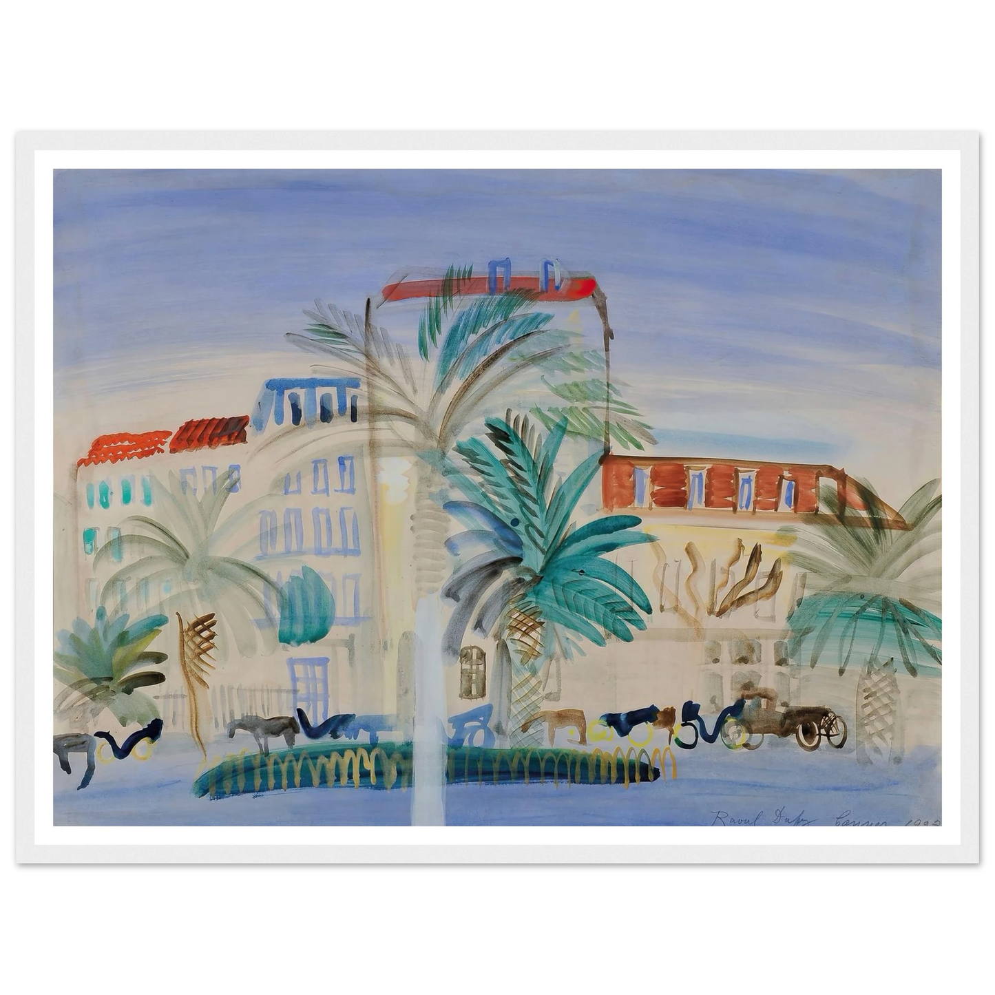 Hôtel à Cannes (1925) Art Print | Raoul Dufy - Framed Poster - 30x40 cm / 12x16″ - Black frame