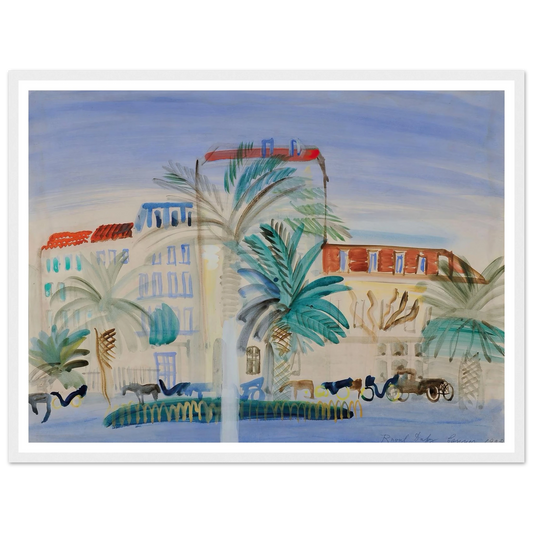 Hôtel à Cannes (1925) Art Print | Raoul Dufy - Framed Poster - 30x40 cm / 12x16″ - Black frame