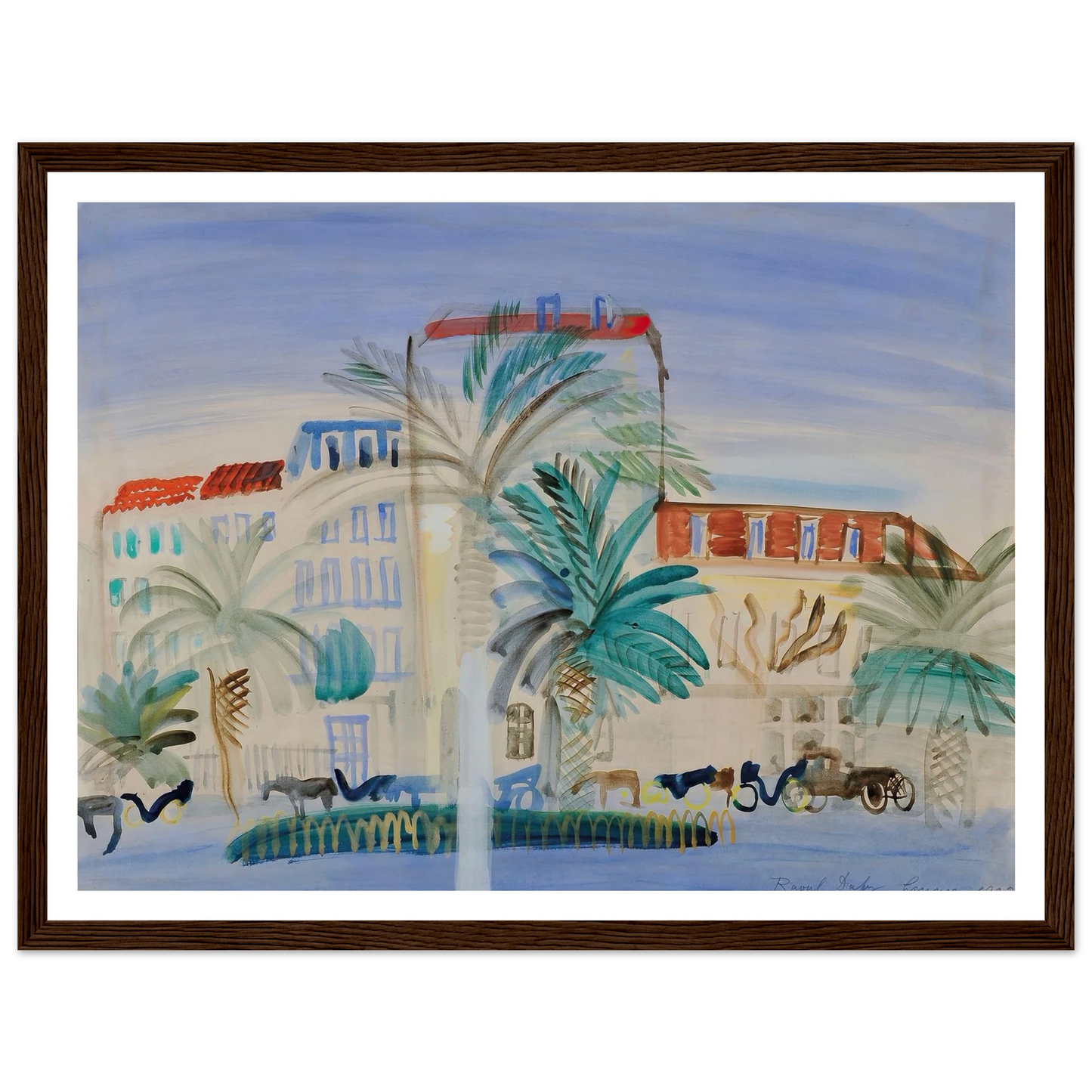 Hôtel à Cannes (1925) Art Print | Raoul Dufy - Framed Poster - 30x40 cm / 12x16″ - Black frame