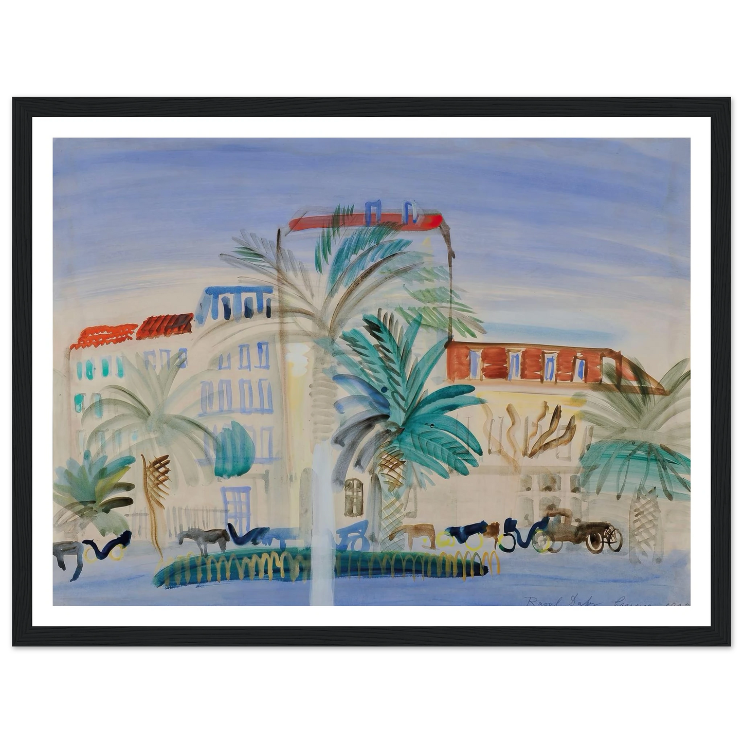Hôtel à Cannes (1925) Art Print | Raoul Dufy - Framed Poster - 30x40 cm / 12x16″ - Black frame
