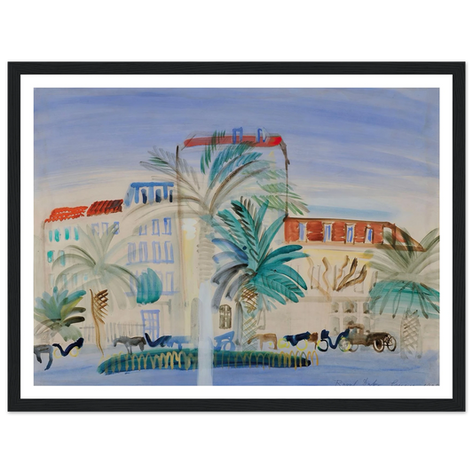 Hôtel à Cannes (1925) Art Print | Raoul Dufy - Framed Poster - 30x40 cm / 12x16″ - Black frame