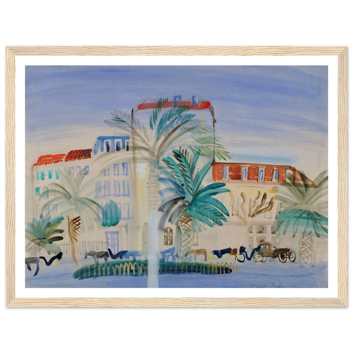 Hôtel à Cannes (1925) Art Print | Raoul Dufy - Framed Poster - 30x40 cm / 12x16″ - Black frame