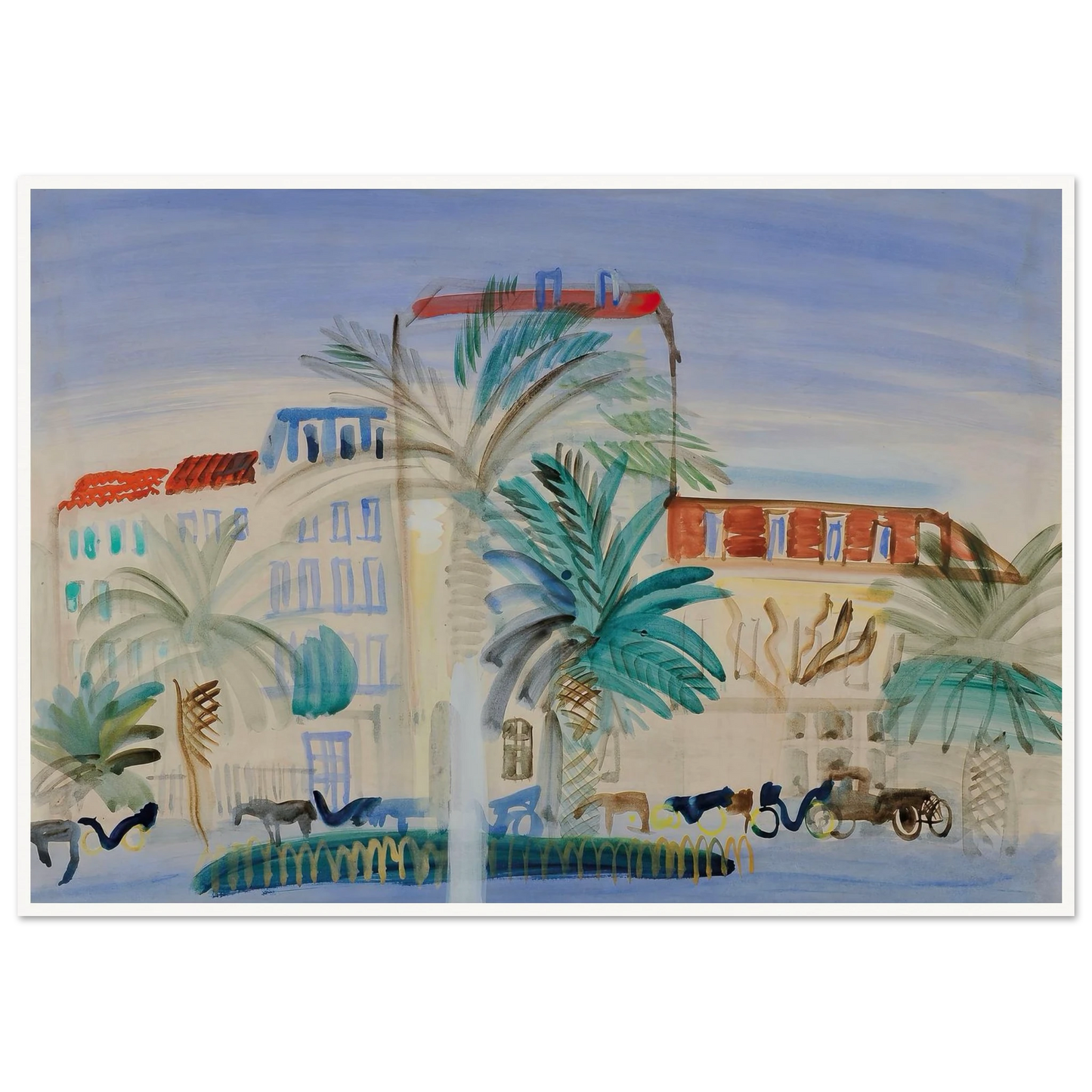 Hôtel à Cannes (1925) Art Print | Raoul Dufy - Framed Poster - 30x40 cm / 12x16″ - Black frame