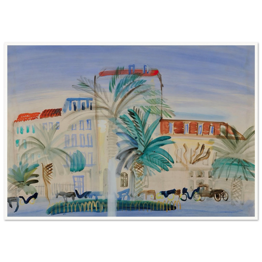 Hôtel à Cannes (1925) Art Print | Raoul Dufy - Framed Poster - 30x40 cm / 12x16″ - Black frame