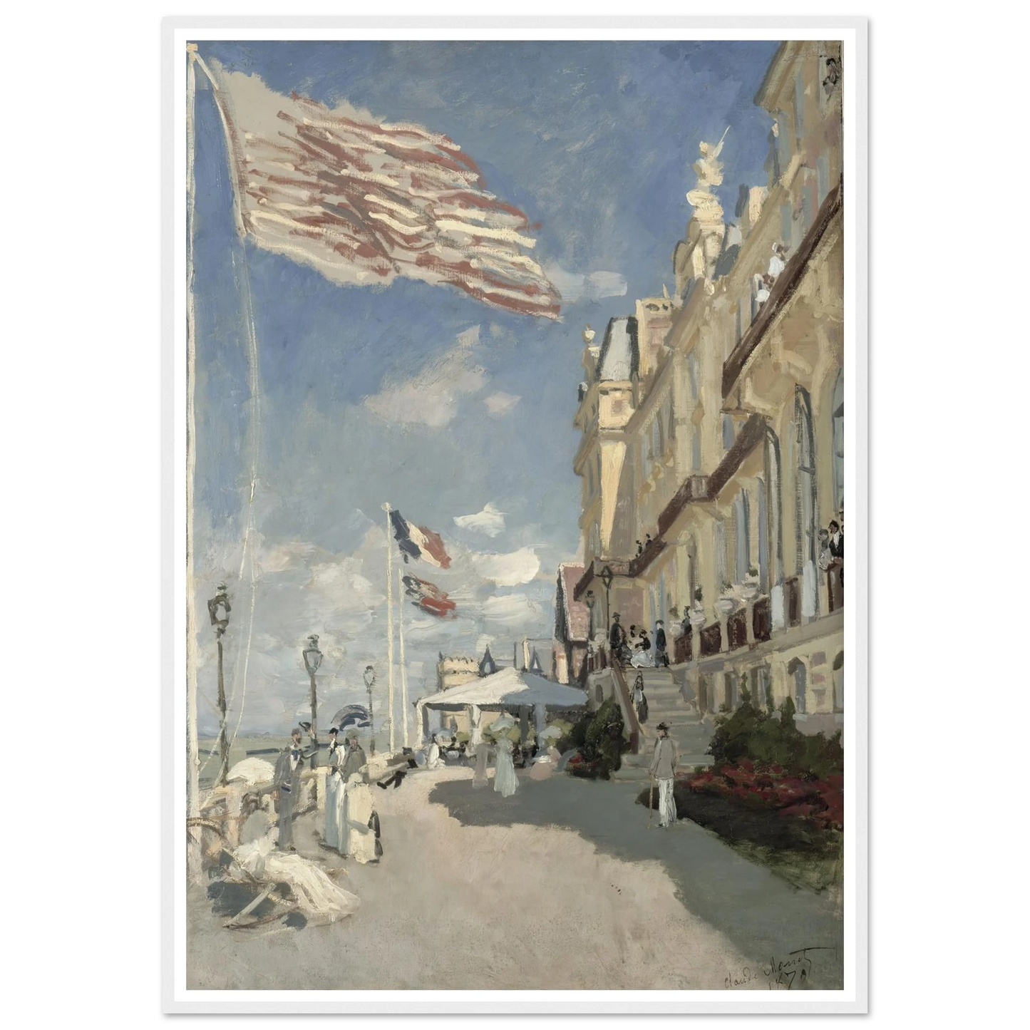 Hôtel des roches noires. Trouville (1870) Art Print | Claude Monet - Framed Poster - 70x100 cm / 28x40″ - Black frame