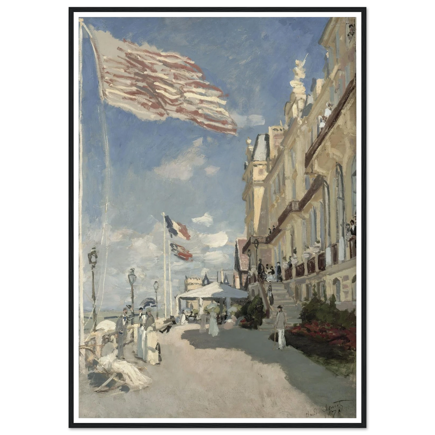 Hôtel des roches noires. Trouville (1870) Art Print | Claude Monet - Framed Poster - 70x100 cm / 28x40″ - Black frame