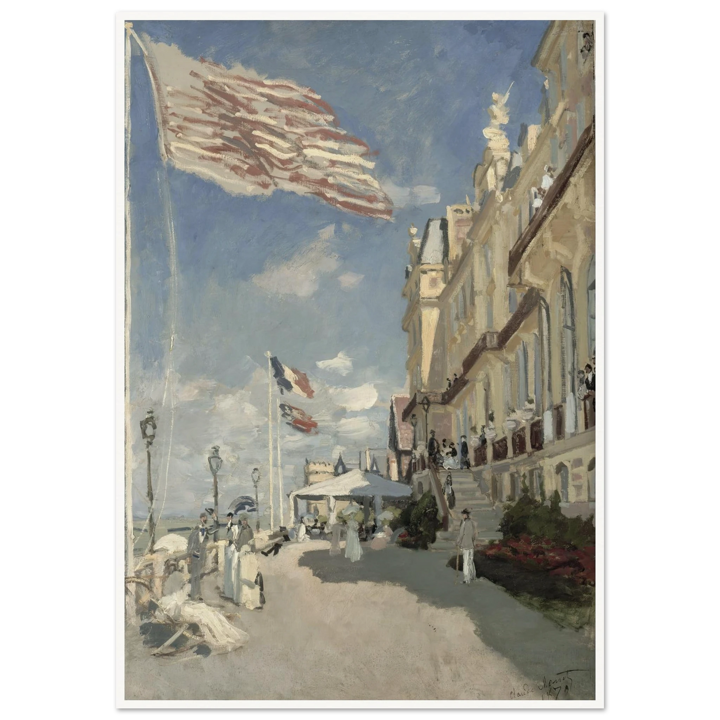 Hôtel des roches noires. Trouville (1870) Art Print | Claude Monet - Framed Poster - 70x100 cm / 28x40″ - Black frame