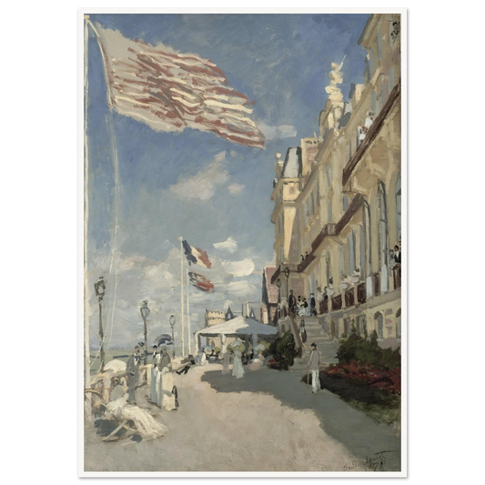 Hôtel des roches noires. Trouville (1870) Art Print | Claude Monet - Framed Poster - 70x100 cm / 28x40″ - Black frame