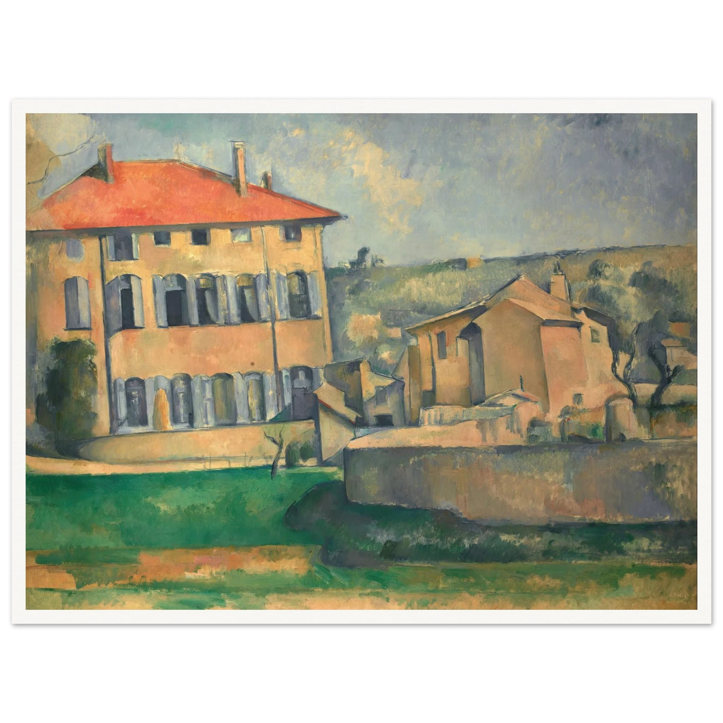 House in Aix (1885 - 1887) Art Print | Paul Cezanne - Framed Poster - 30x40 cm / 12x16″ - Black frame