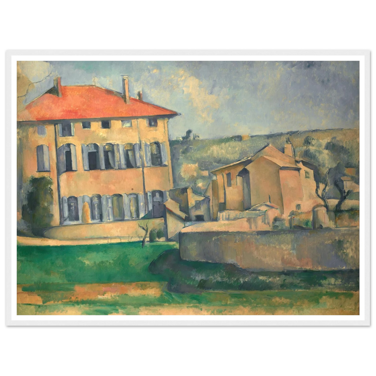 House in Aix (1885 - 1887) Art Print | Paul Cezanne - Framed Poster - 30x40 cm / 12x16″ - Black frame
