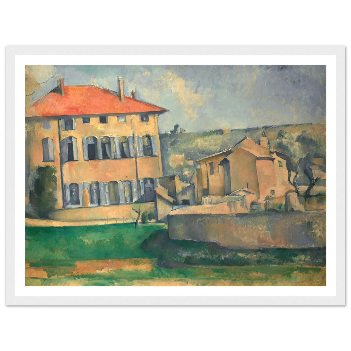 House in Aix (1885 - 1887) Art Print | Paul Cezanne - Framed Poster - 30x40 cm / 12x16″ - Black frame