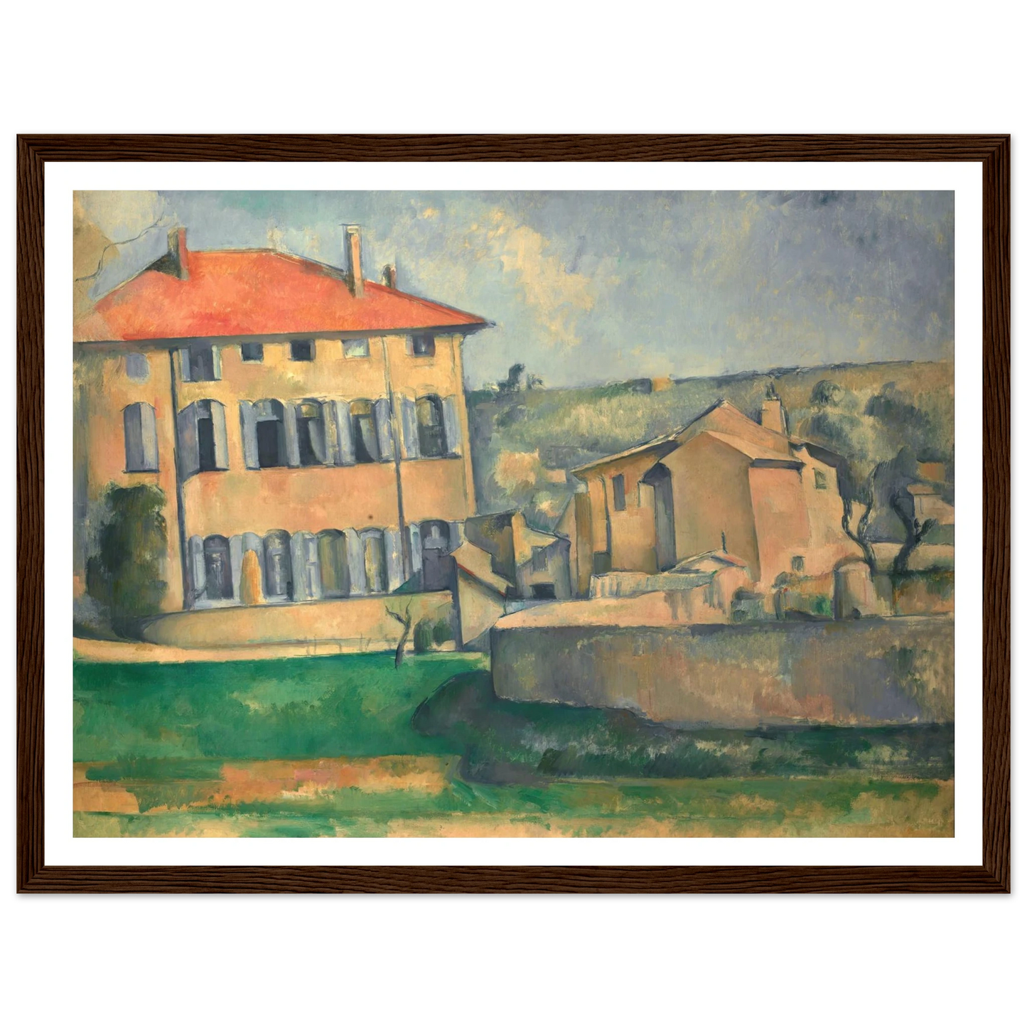 House in Aix (1885 - 1887) Art Print | Paul Cezanne - Framed Poster - 30x40 cm / 12x16″ - Black frame