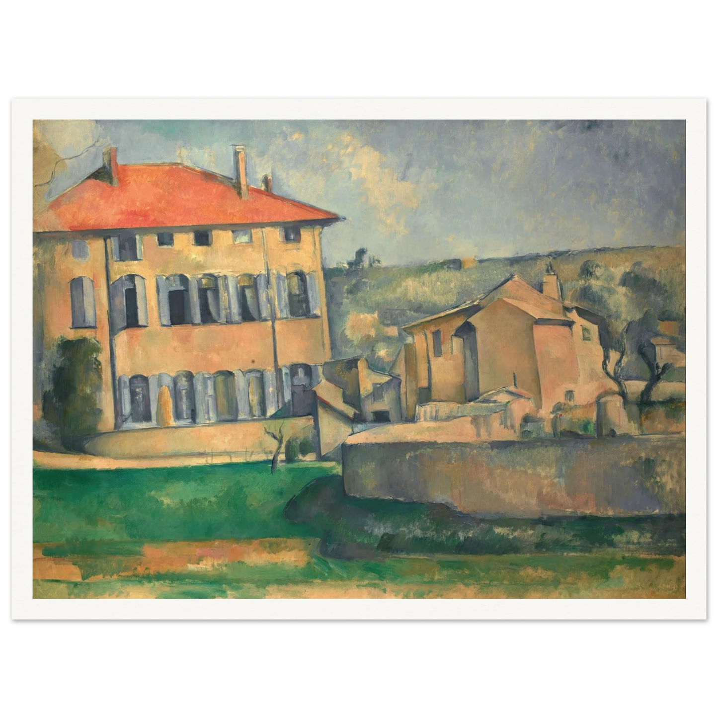 House in Aix (1885 - 1887) Art Print | Paul Cezanne - Framed Poster - 30x40 cm / 12x16″ - Black frame