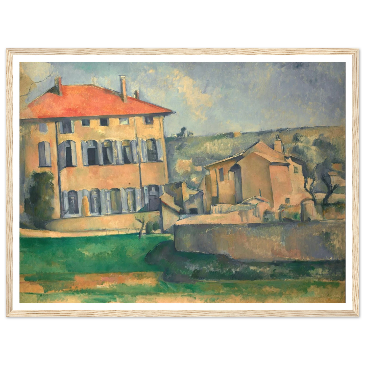 House in Aix (1885 - 1887) Art Print | Paul Cezanne - Framed Poster - 30x40 cm / 12x16″ - Black frame
