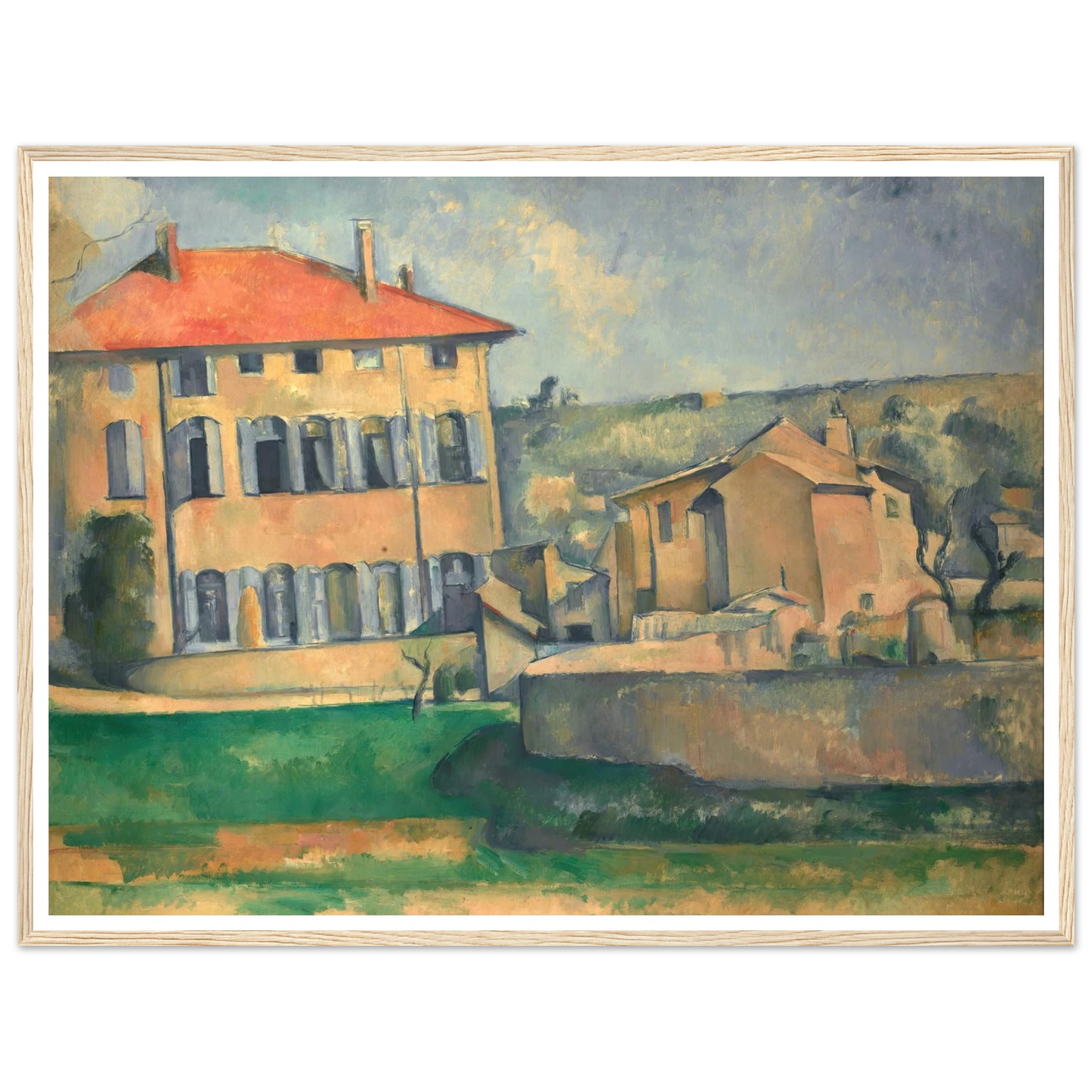 House in Aix (1885 - 1887) Art Print | Paul Cezanne - Framed Poster - 30x40 cm / 12x16″ - Black frame