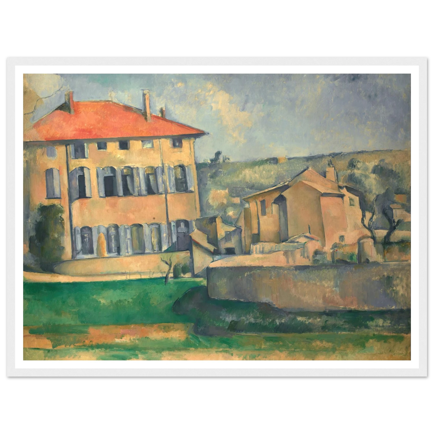 House in Aix (1885 - 1887) Art Print | Paul Cezanne - Framed Poster - 30x40 cm / 12x16″ - Black frame