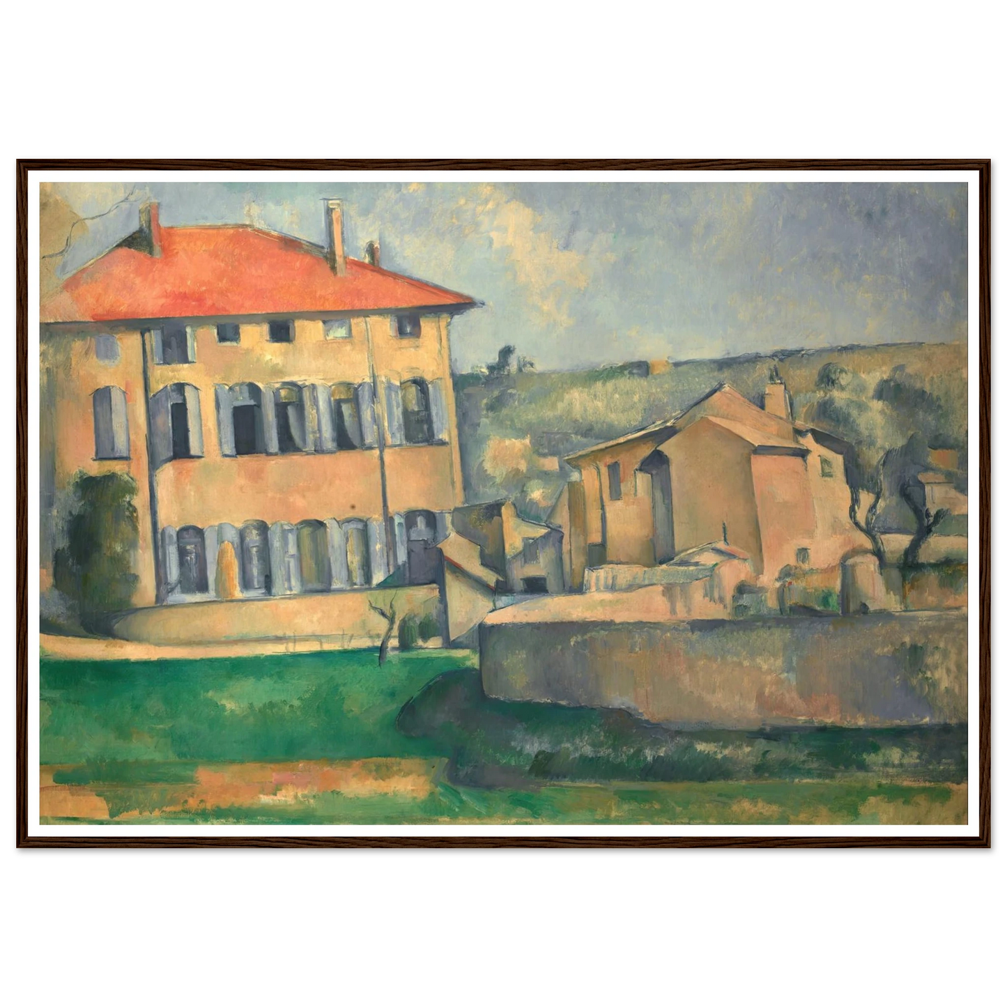 House in Aix (1885 - 1887) Art Print | Paul Cezanne - Framed Poster - 30x40 cm / 12x16″ - Black frame