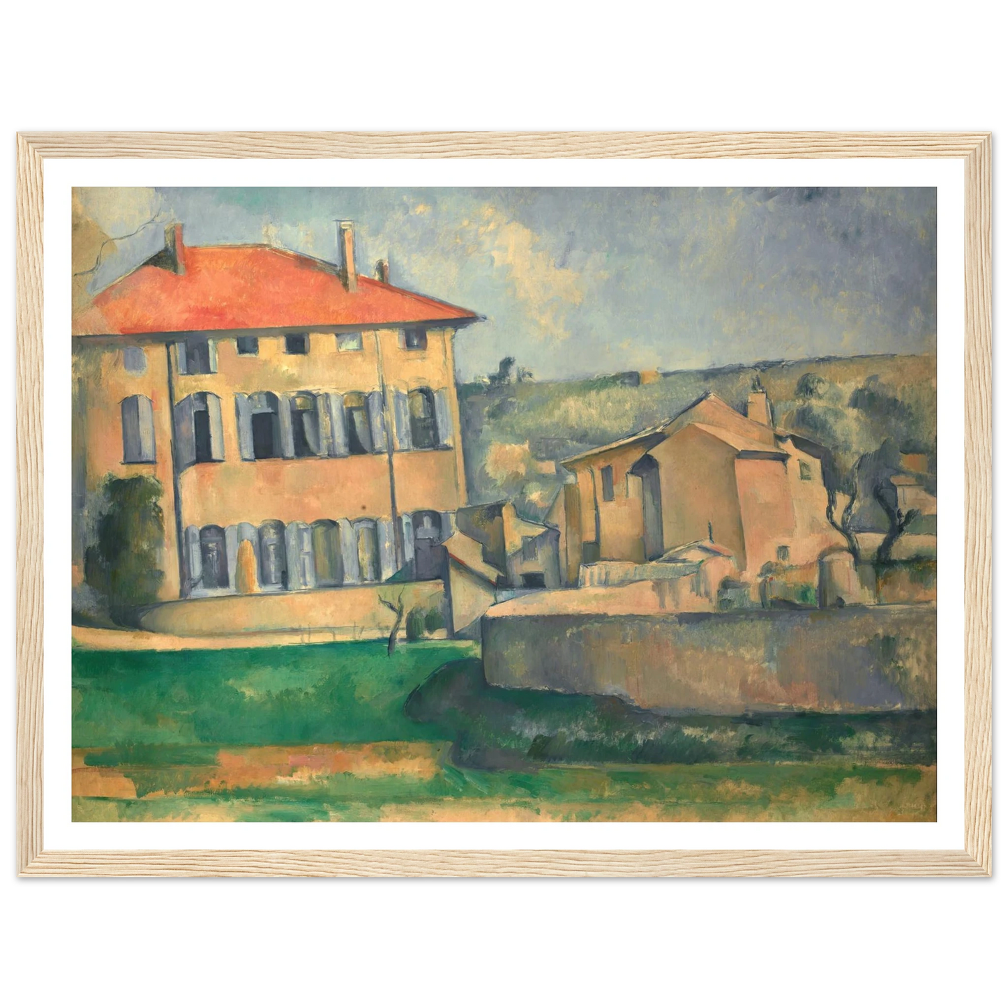 House in Aix (1885 - 1887) Art Print | Paul Cezanne - Framed Poster - 30x40 cm / 12x16″ - Black frame