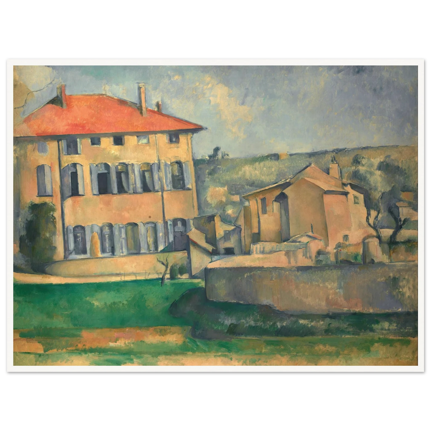 House in Aix (1885 - 1887) Art Print | Paul Cezanne - Framed Poster - 30x40 cm / 12x16″ - Black frame