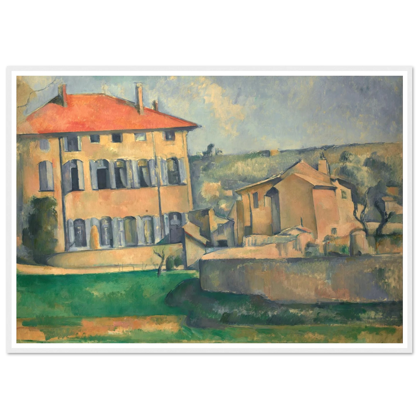 House in Aix (1885 - 1887) Art Print | Paul Cezanne - Framed Poster - 30x40 cm / 12x16″ - Black frame