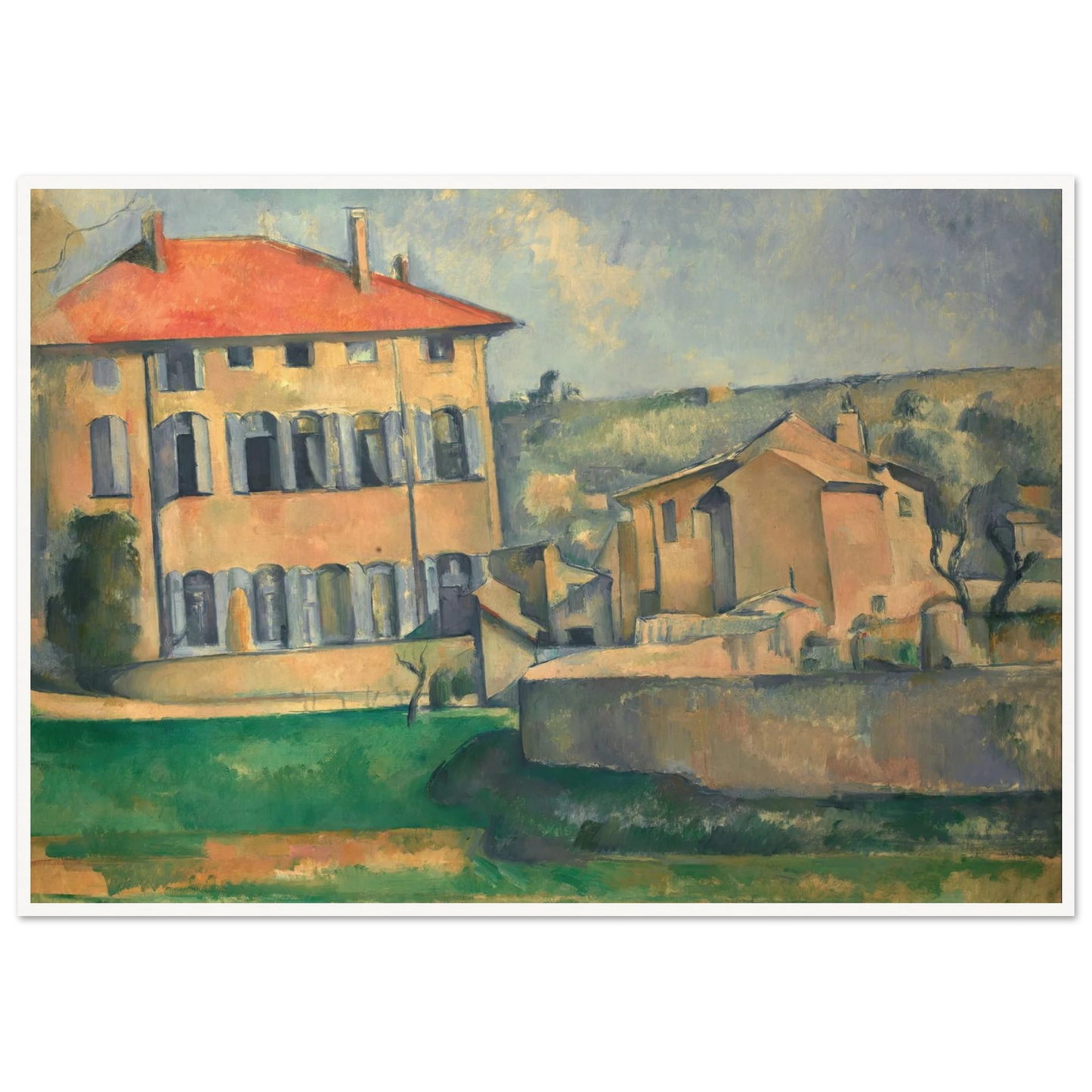 House in Aix (1885 - 1887) Art Print | Paul Cezanne - Framed Poster - 30x40 cm / 12x16″ - Black frame