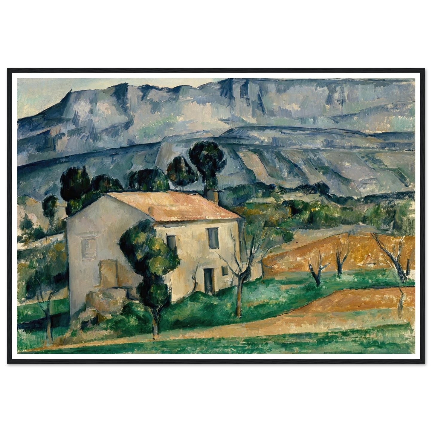 House in Provence (1885) Art Print | Paul Cezanne - Framed Poster - 30x40 cm / 12x16″ - Black frame