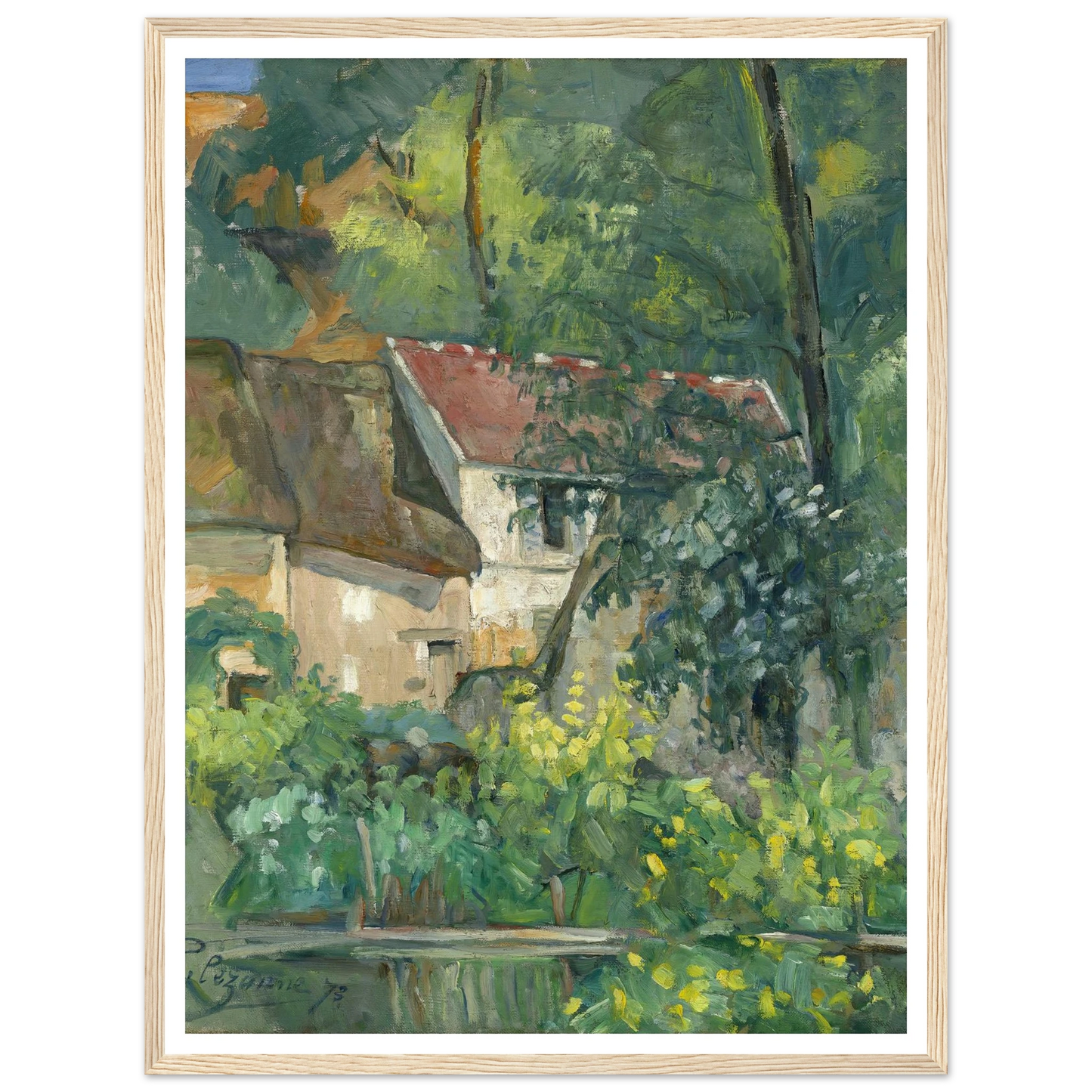 House of Père Lacroix (1873) Art Print | Paul Cezanne - Framed Poster - 30x40 cm / 12x16″ - Black frame