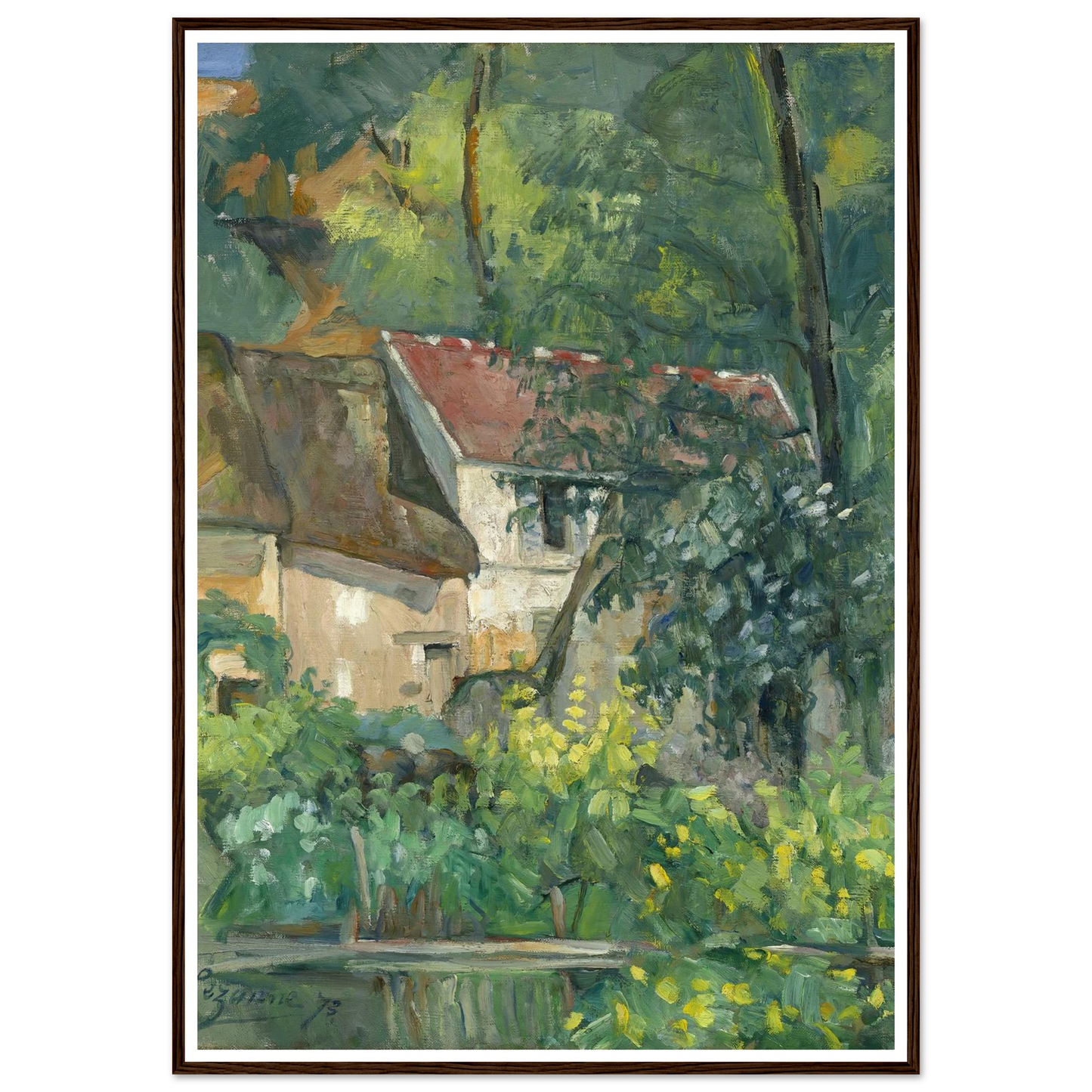 House of Père Lacroix (1873) Art Print | Paul Cezanne - Framed Poster - 30x40 cm / 12x16″ - Black frame