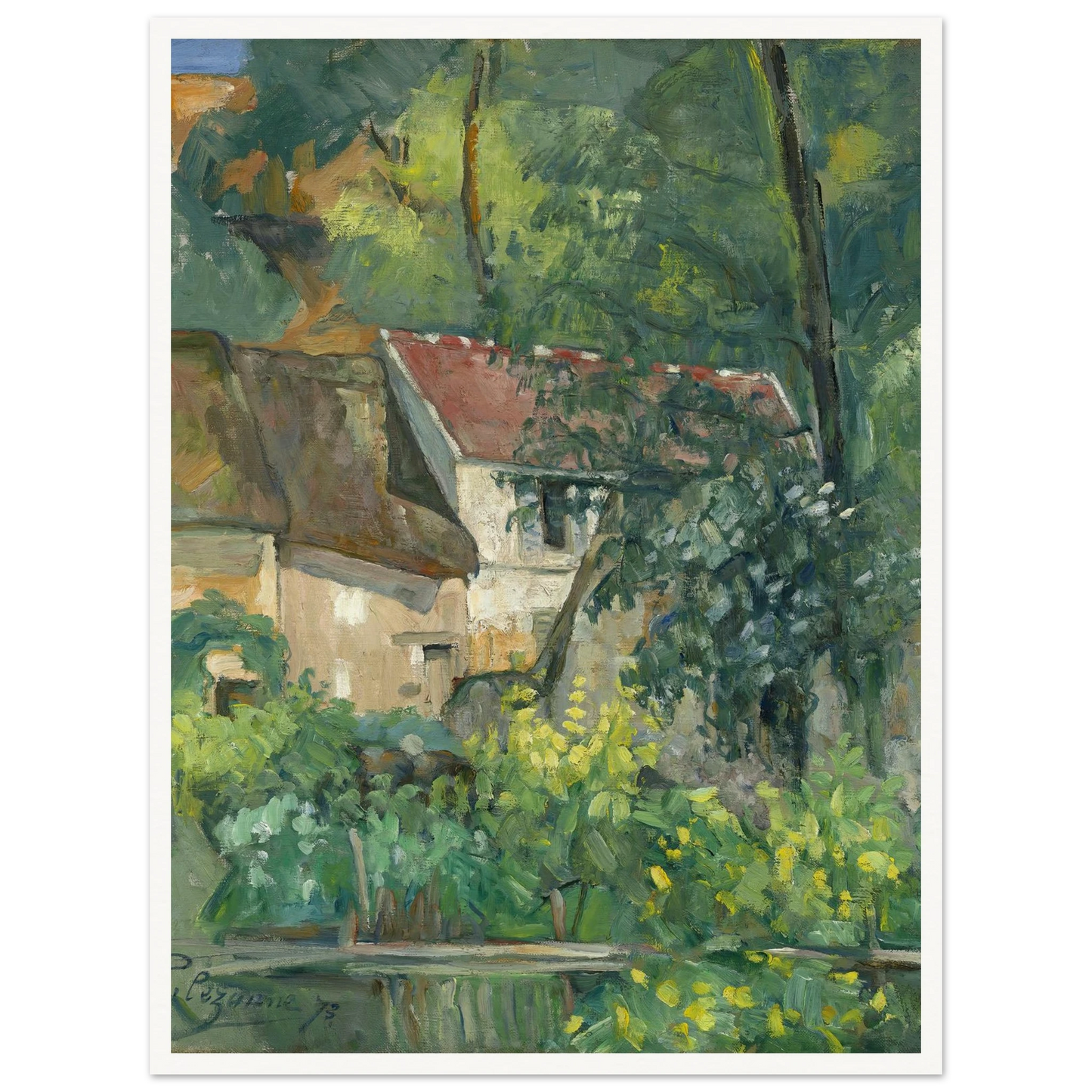 House of Père Lacroix (1873) Art Print | Paul Cezanne - Framed Poster - 30x40 cm / 12x16″ - Black frame