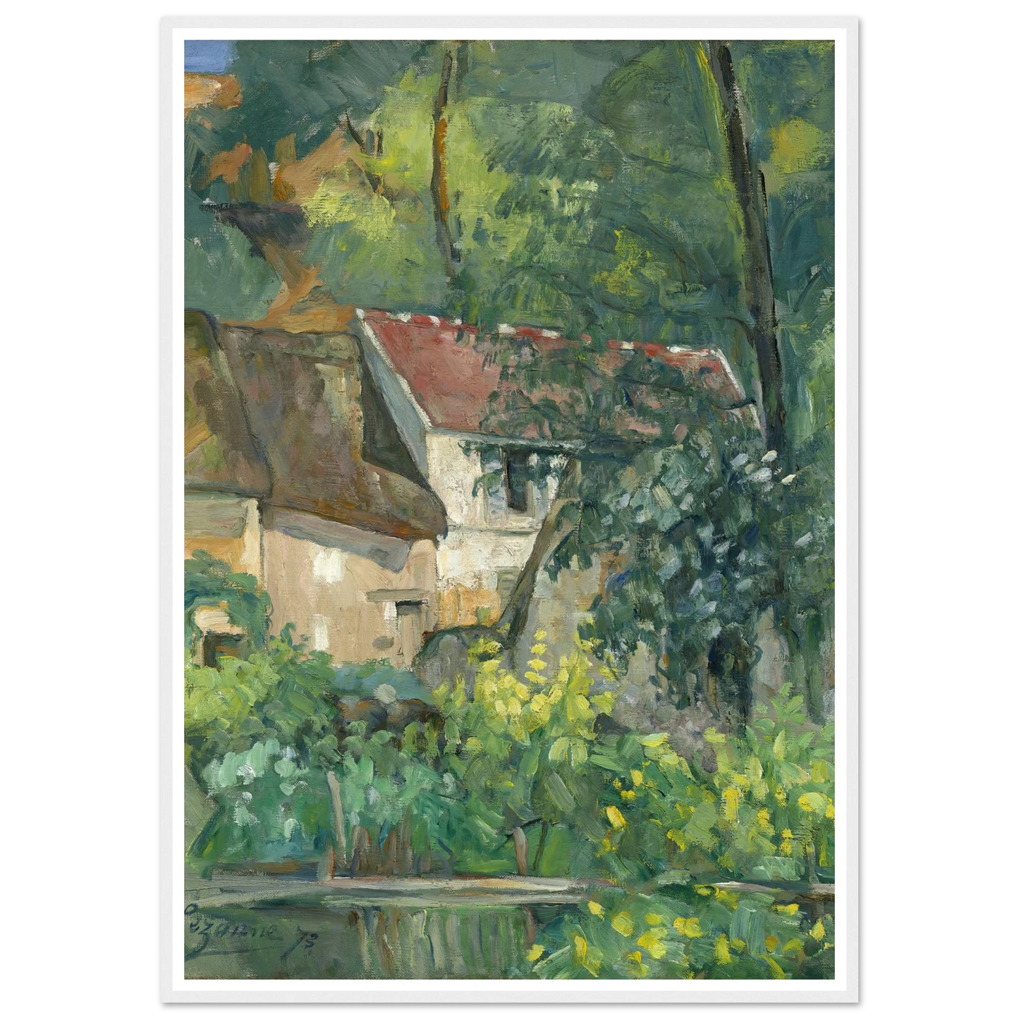 House of Père Lacroix (1873) Art Print | Paul Cezanne - Framed Poster - 30x40 cm / 12x16″ - Black frame