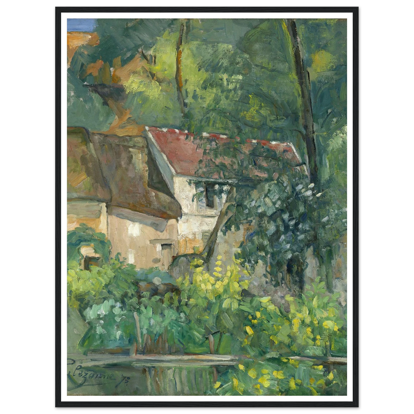 House of Père Lacroix (1873) Art Print | Paul Cezanne - Framed Poster - 30x40 cm / 12x16″ - Black frame