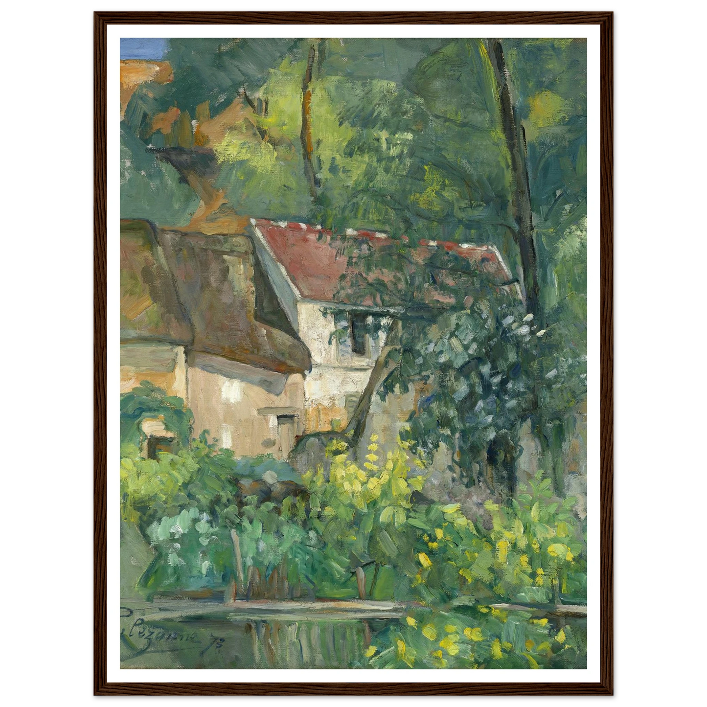 House of Père Lacroix (1873) Art Print | Paul Cezanne - Framed Poster - 30x40 cm / 12x16″ - Black frame