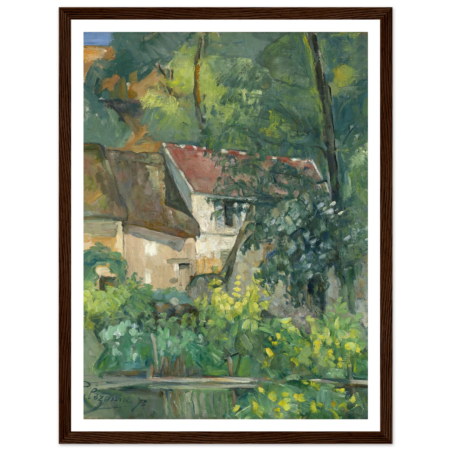 House of Père Lacroix (1873) Art Print | Paul Cezanne - Framed Poster - 30x40 cm / 12x16″ - Black frame